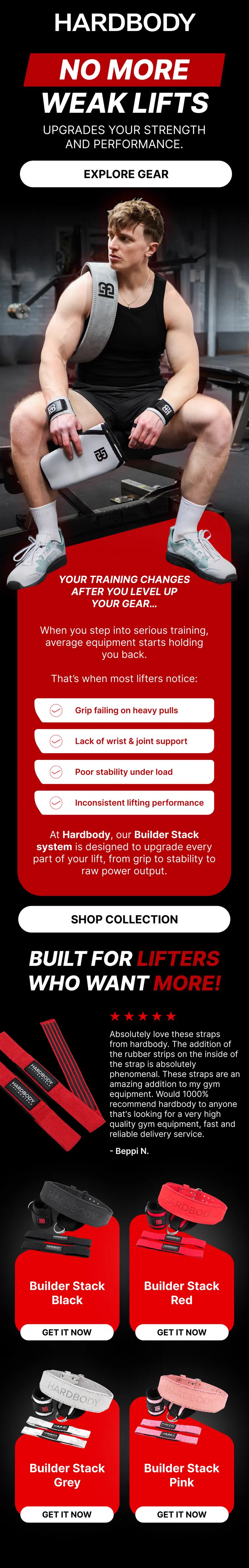HardBody promotional email design